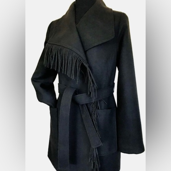 KC COLLECTIONS Jackets & Blazers - KC Collections Fringe Wrap Coat
